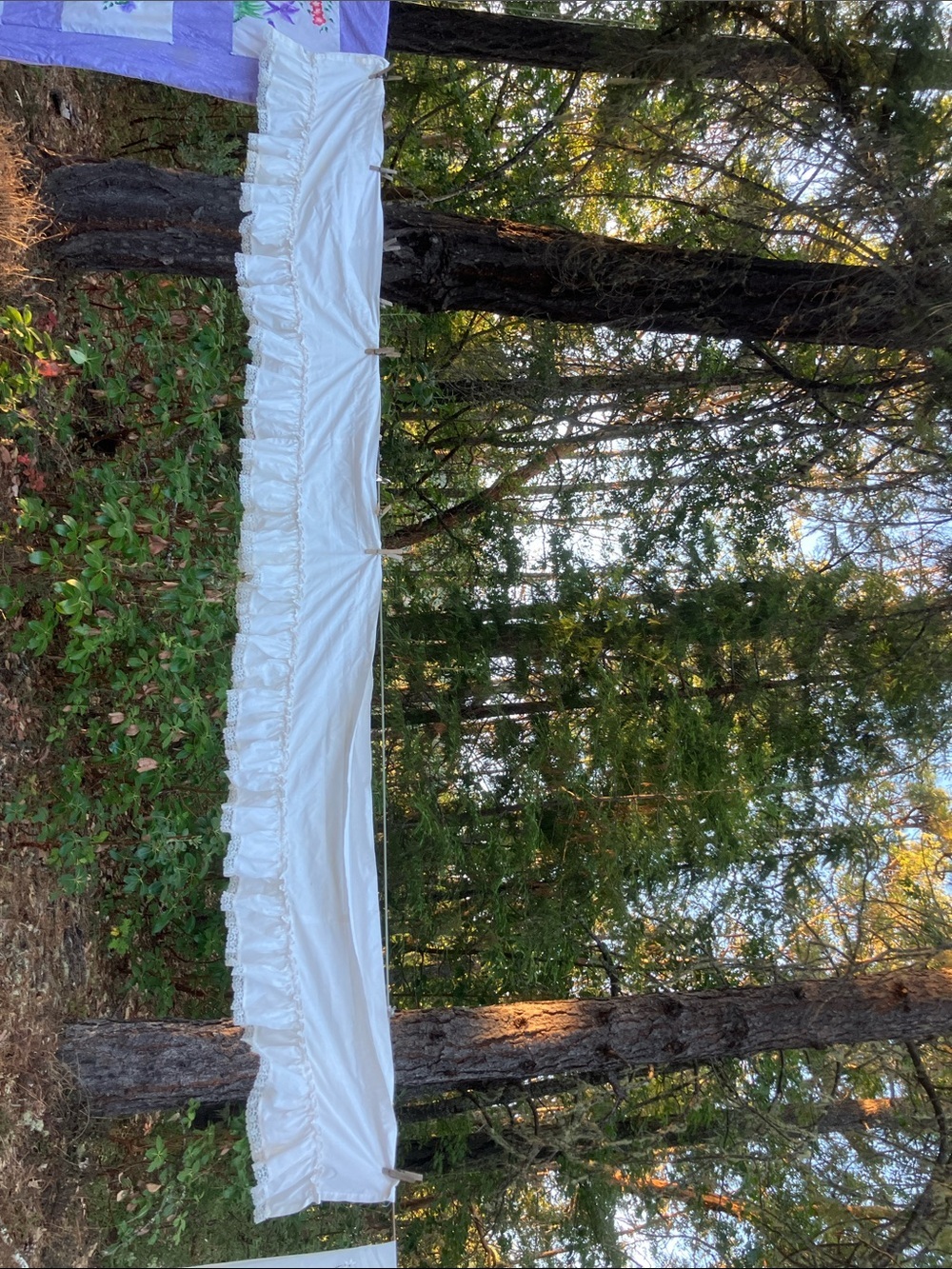Huge vintage valences with lace & ruffles 104” x 11” each set of 2 - Picture 2 of 4